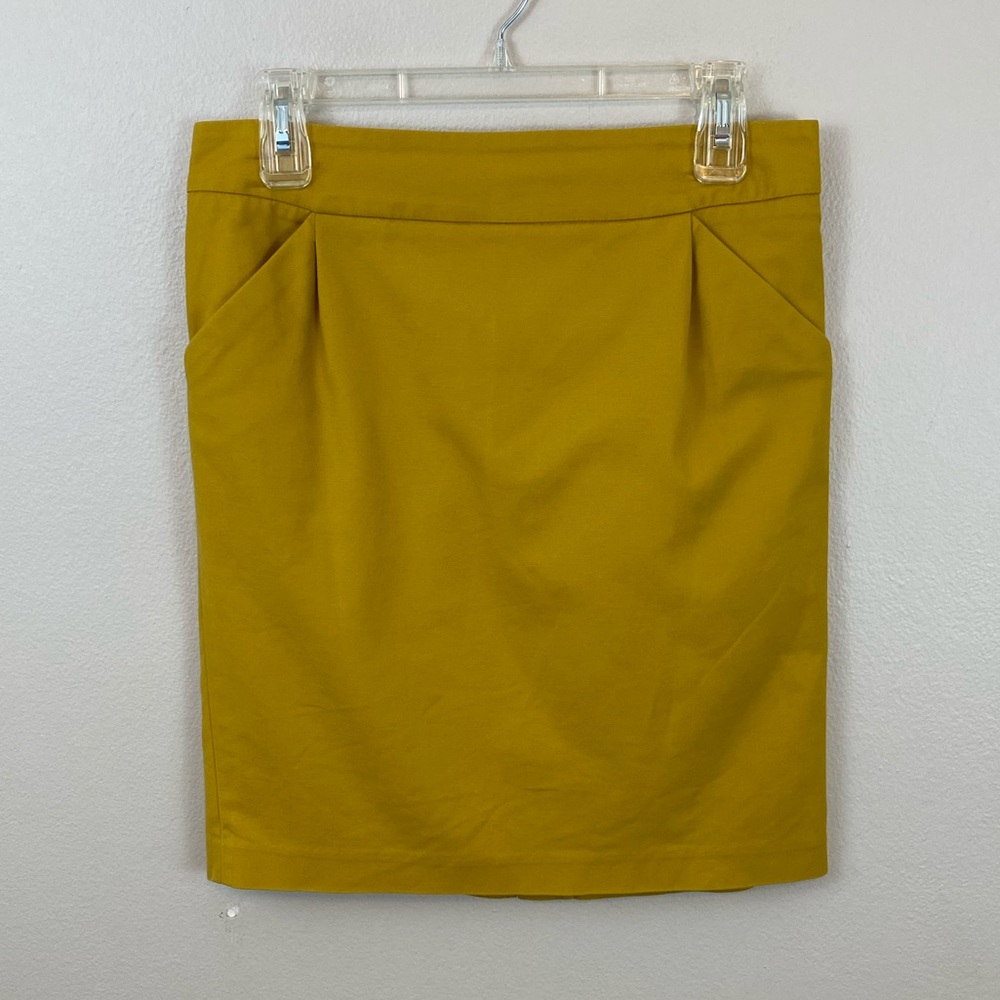 Kenar Mustard Yellow Pencil Skirt